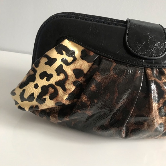 COPY - NWOT Aldo Black Brown Leopard Large Clutch Bag - Picture 2 of 15